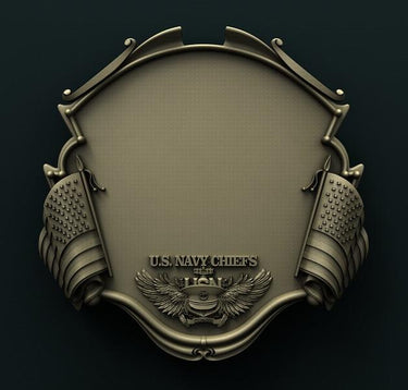 USN CHIEF PLAQUE 3D STL 3DWave